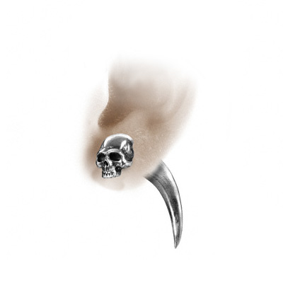 Alchemy - TOMB SKULL HORN Fake Trage - Silberfarben